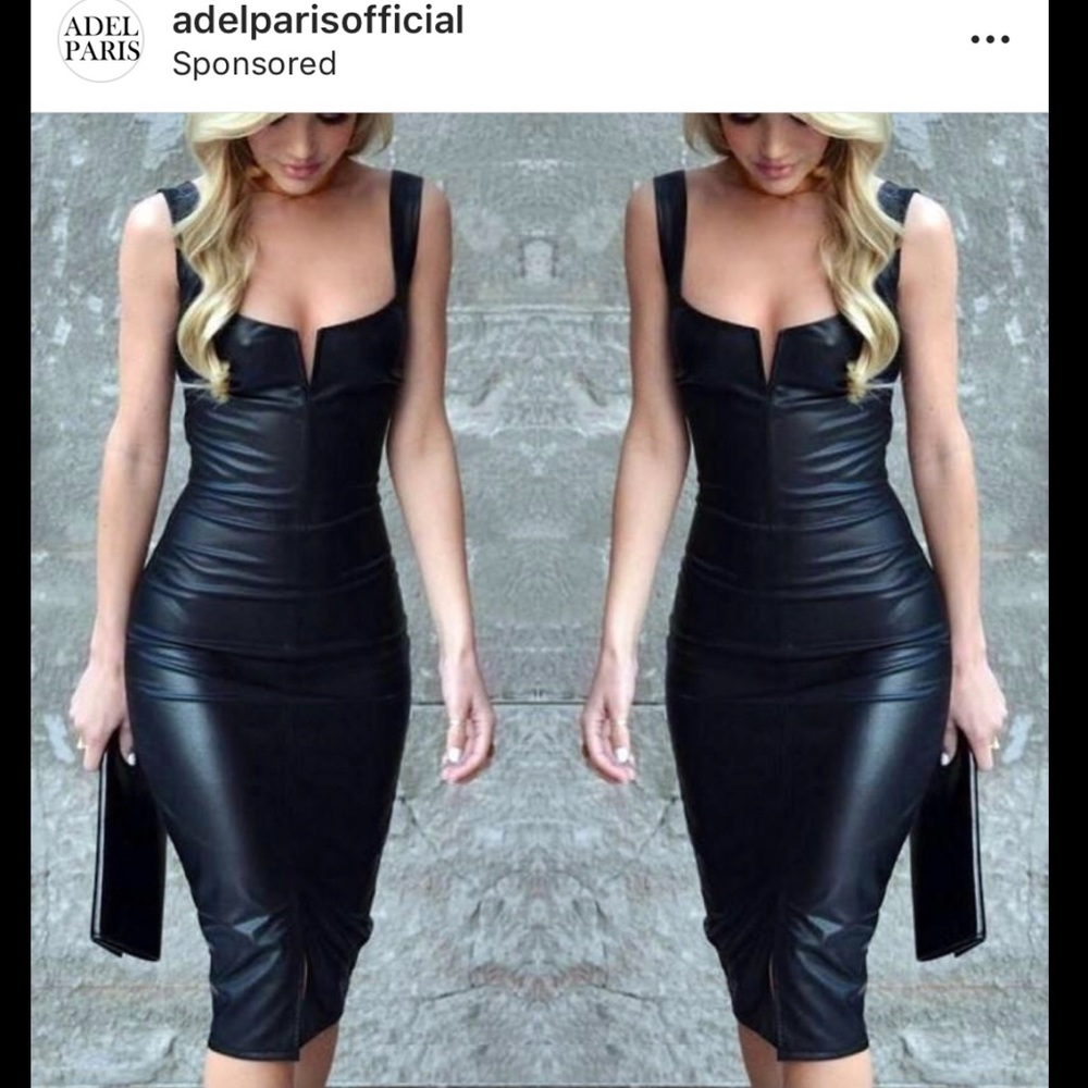 Black Faux Leather Dress